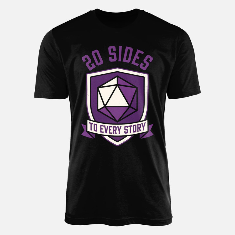 T-shirts: D&eacute; d20 blason 20 faces de l'histoire