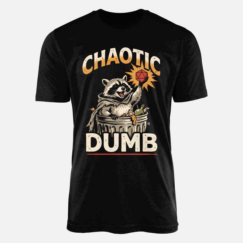 T-shirts: Raton laveur r&ocirc;liste chaotique et d&eacute; d20