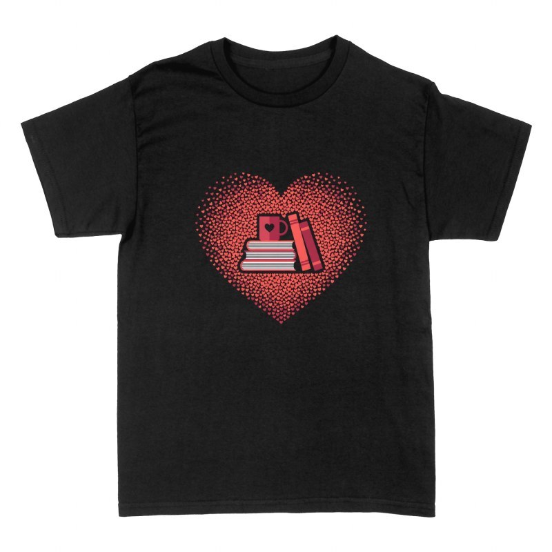 T-shirts: Livres et caf&eacute; dans un c&oelig;ur