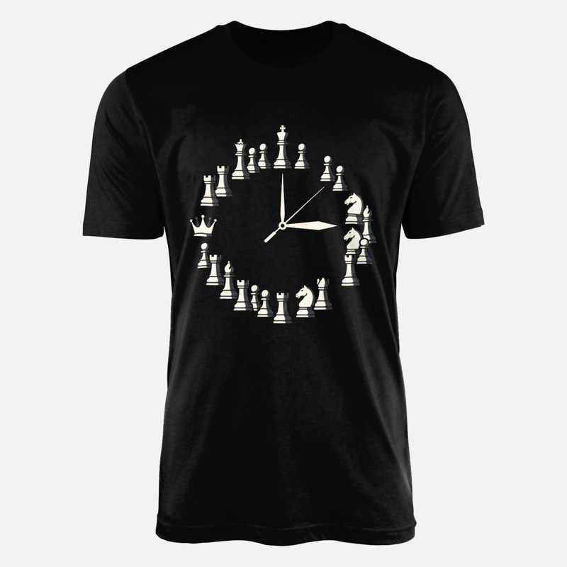 T-shirts: Horloge pi&egrave;ces d'&eacute;checs