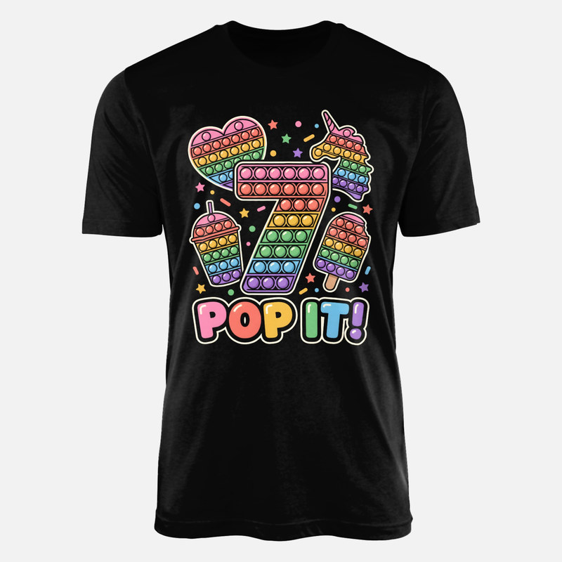 T-shirts: Anniversaire 7 ans pop it arc-en-ciel