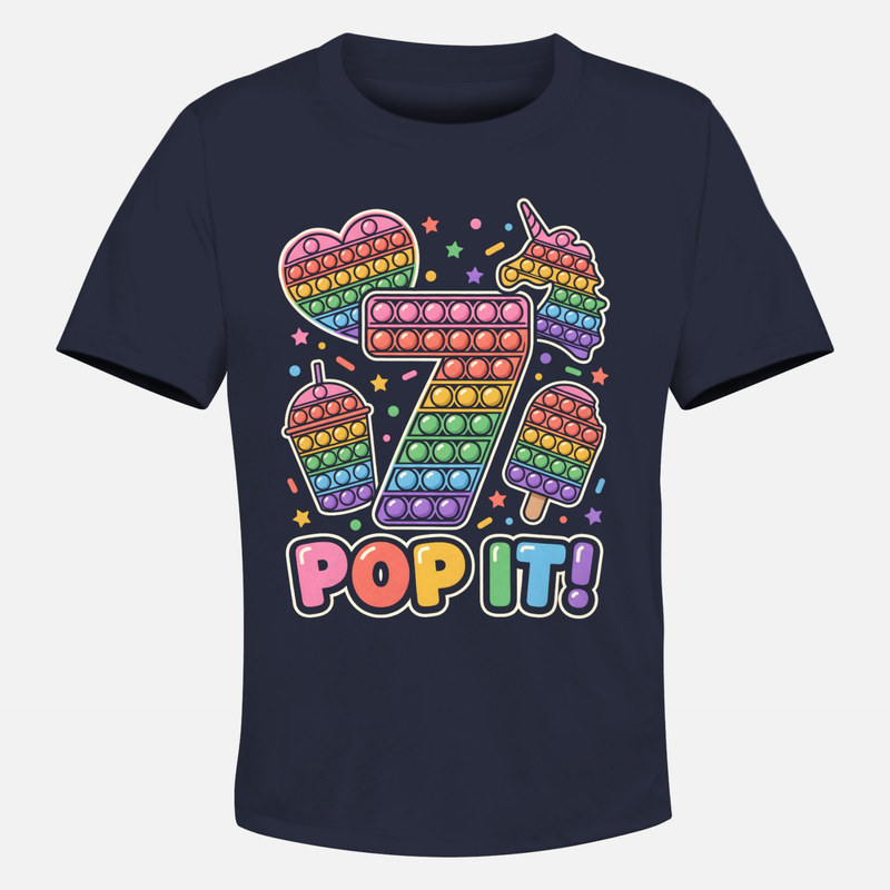 T-shirts: Anniversaire 7 ans pop it arc-en-ciel
