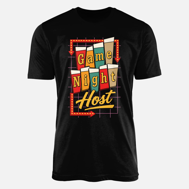 T-shirts: H&ocirc;te de soir&eacute;e jeux r&eacute;tro