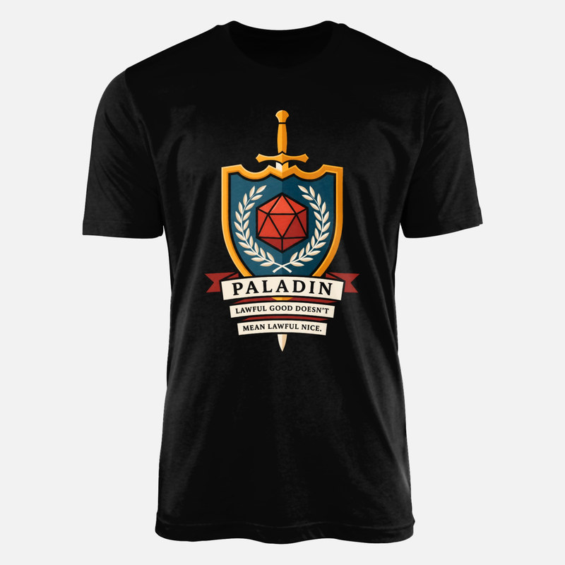 T-shirts: Paladin et bouclier d&eacute; d20