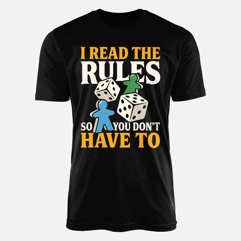T-shirts: R&egrave;gles de jeu de soci&eacute;t&eacute; meeples et d&eacute;s