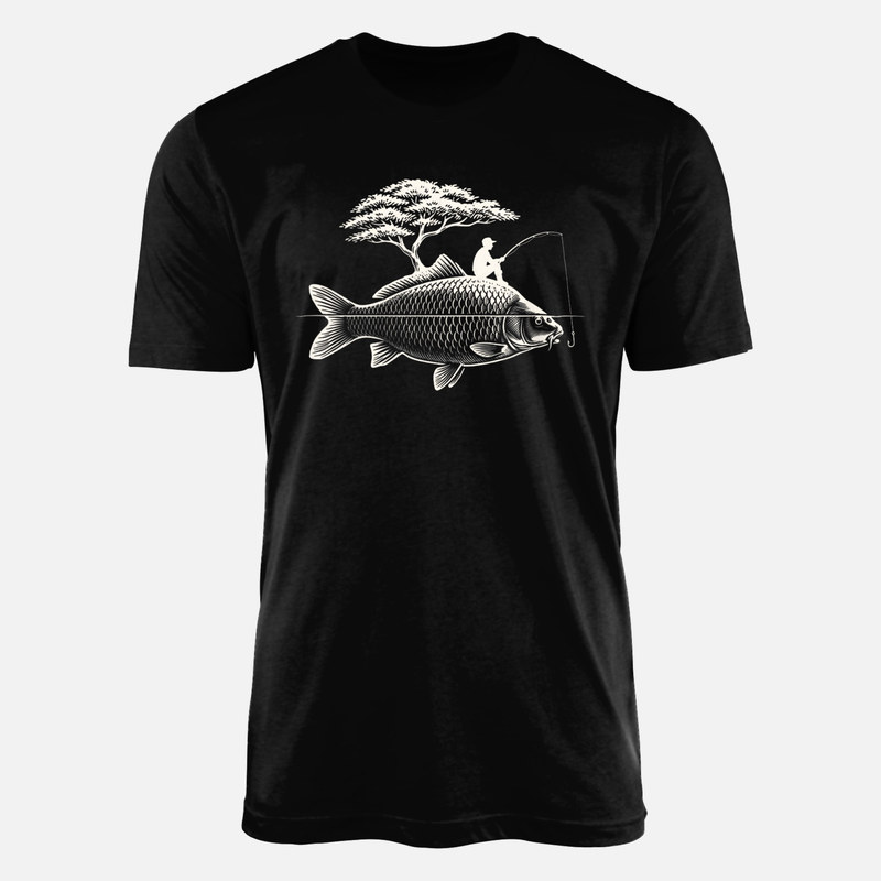 T-shirts: P&ecirc;cheur sur carpe g&eacute;ante