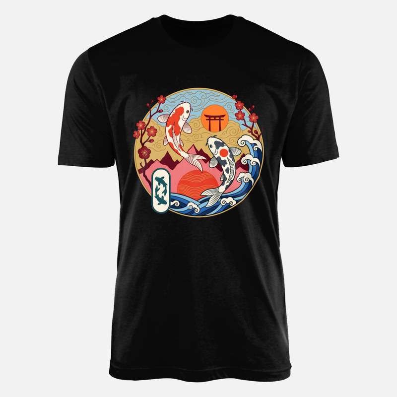 T-shirts: Carpes ko&iuml; et torii japonais