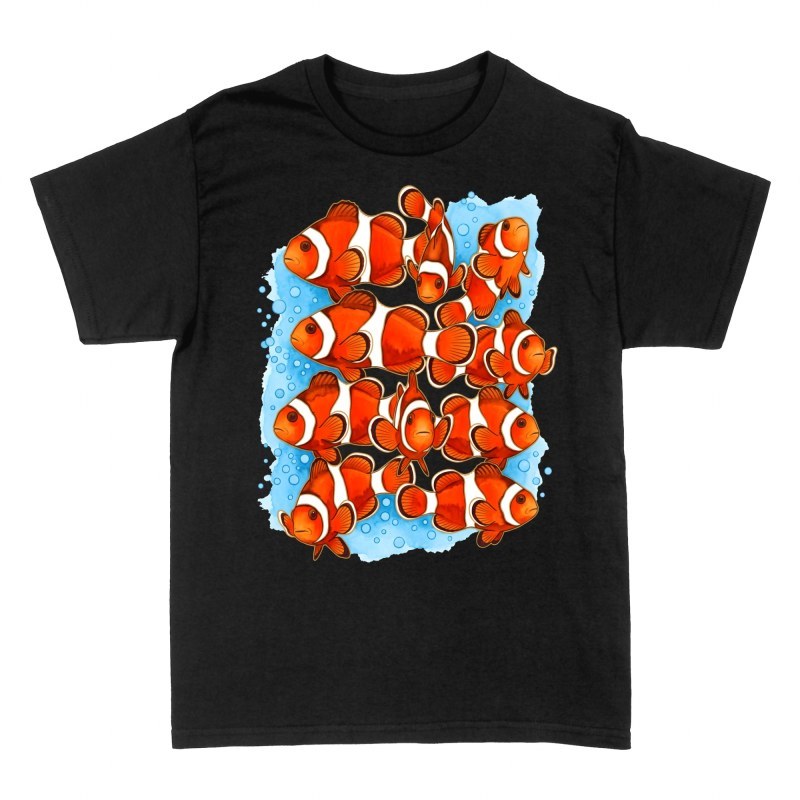 T-shirts: Banc de poissons-clowns aquarelle
