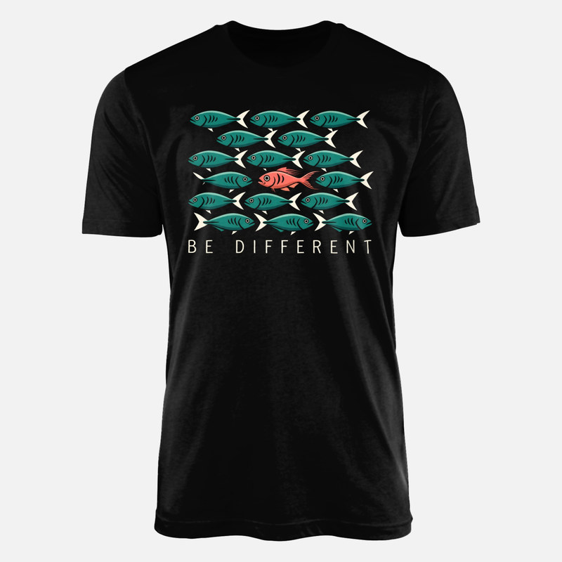 T-shirts: Poisson &agrave; contre-courant be different