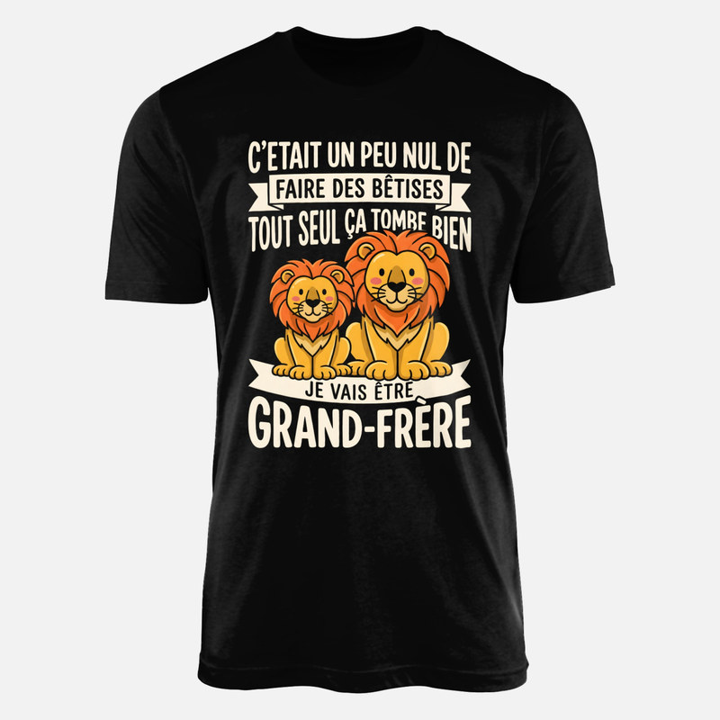 T-shirts: Je vais &ecirc;tre grand-fr&egrave;re lions