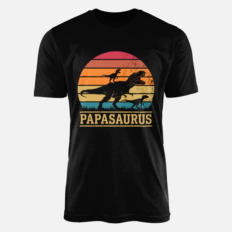 T-shirts: Papasaurus T-Rex et deux b&eacute;b&eacute;s