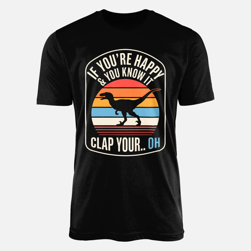 T-shirts: Dinosaure bras courts clap your hands