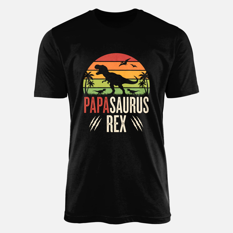 T-shirts: Papasaurus coucher de soleil vintage