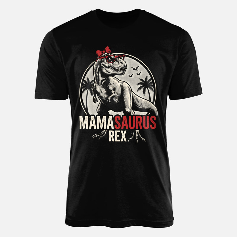 T-shirts: Maman T-Rex &agrave; lunettes et n&oelig;ud
