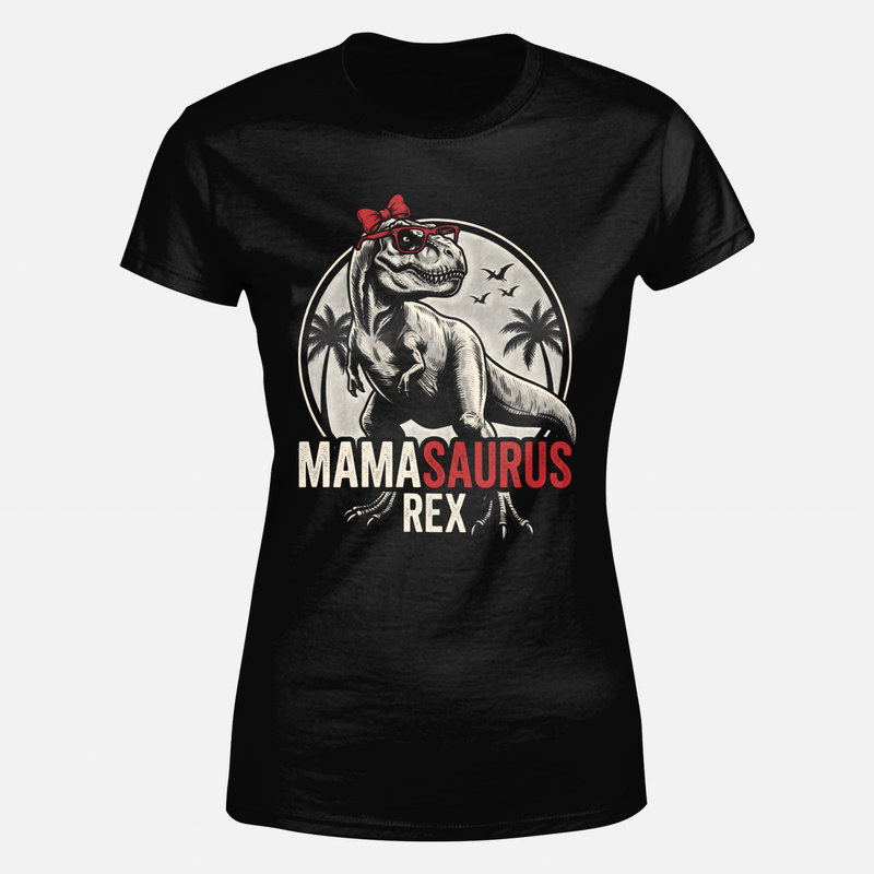 T-shirts: Maman T-Rex &agrave; lunettes et n&oelig;ud