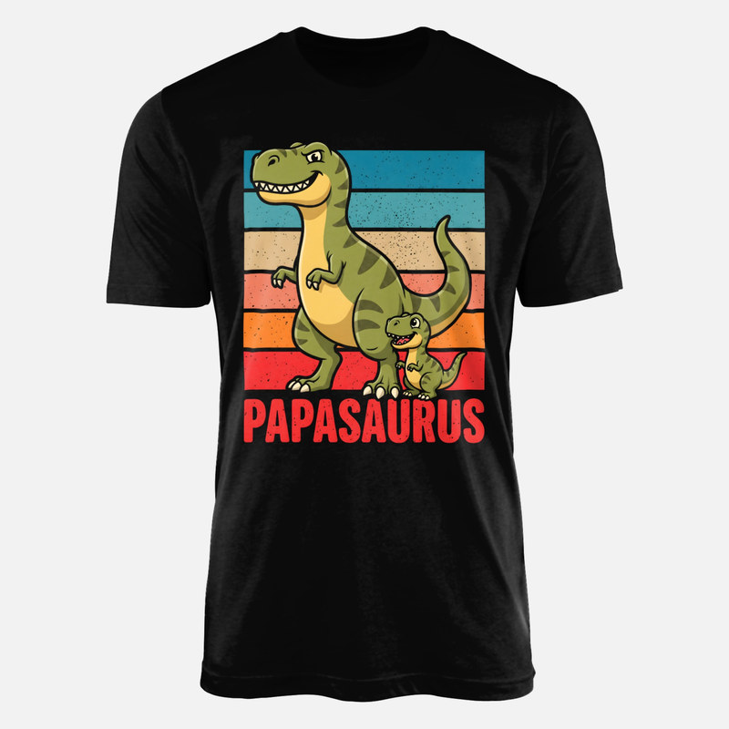 T-shirts: Papasaurus p&egrave;re et b&eacute;b&eacute; T-Rex r&eacute;tro