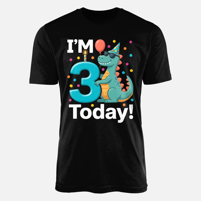 T-shirts: Dinosaure f&ecirc;te 3 ans bougie