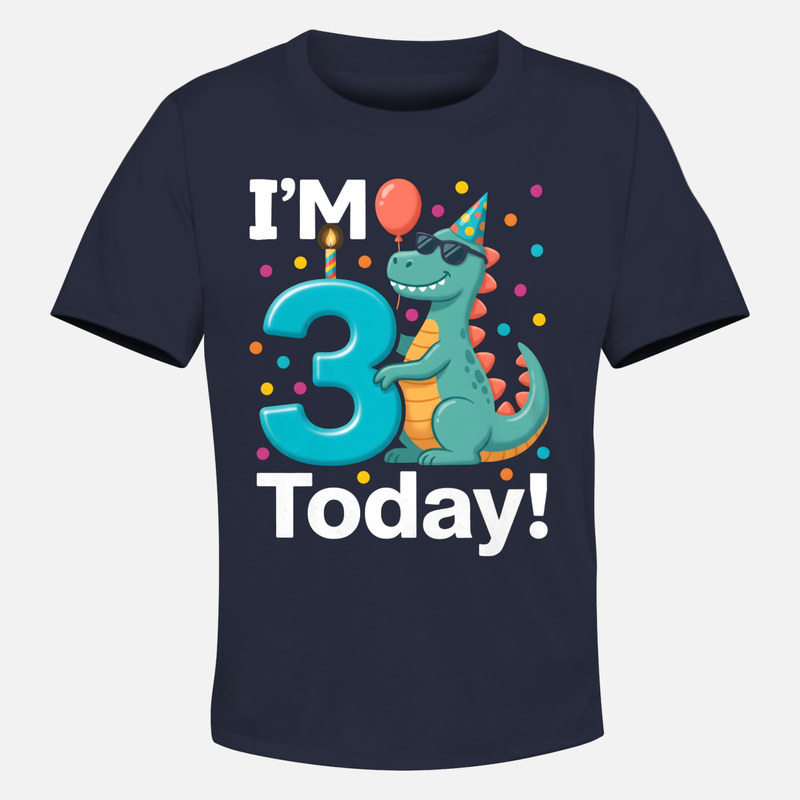 T-shirts: Dinosaure f&ecirc;te 3 ans bougie