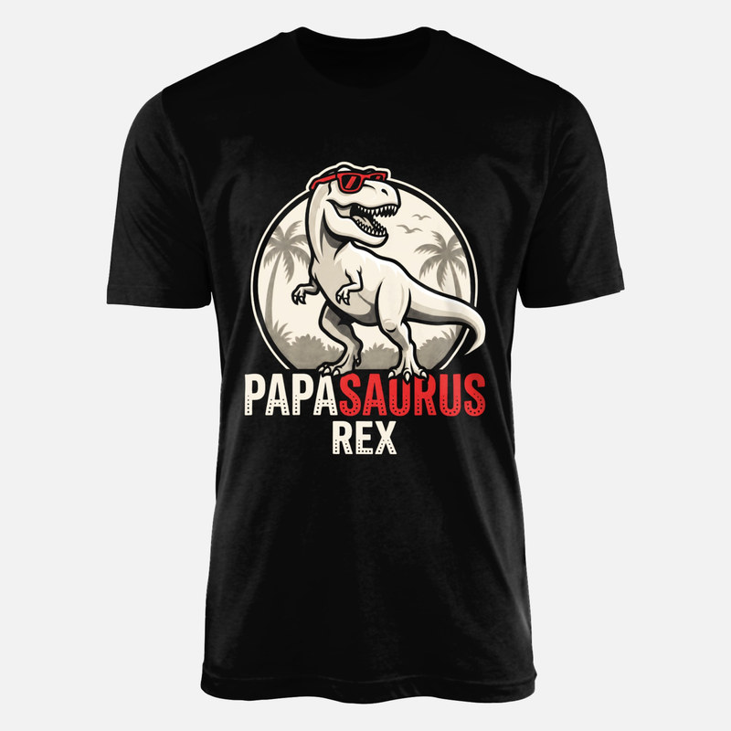 T-shirts: Papasaurus Rex dinosaure &agrave; lunettes