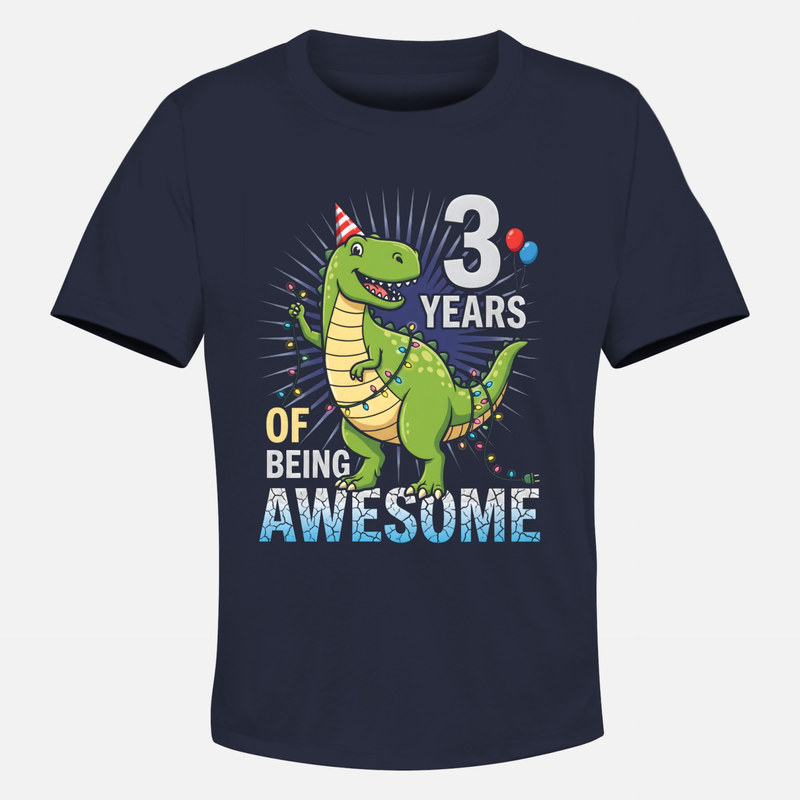 T-shirts: T-Rex f&ecirc;te 3 ans g&eacute;nial