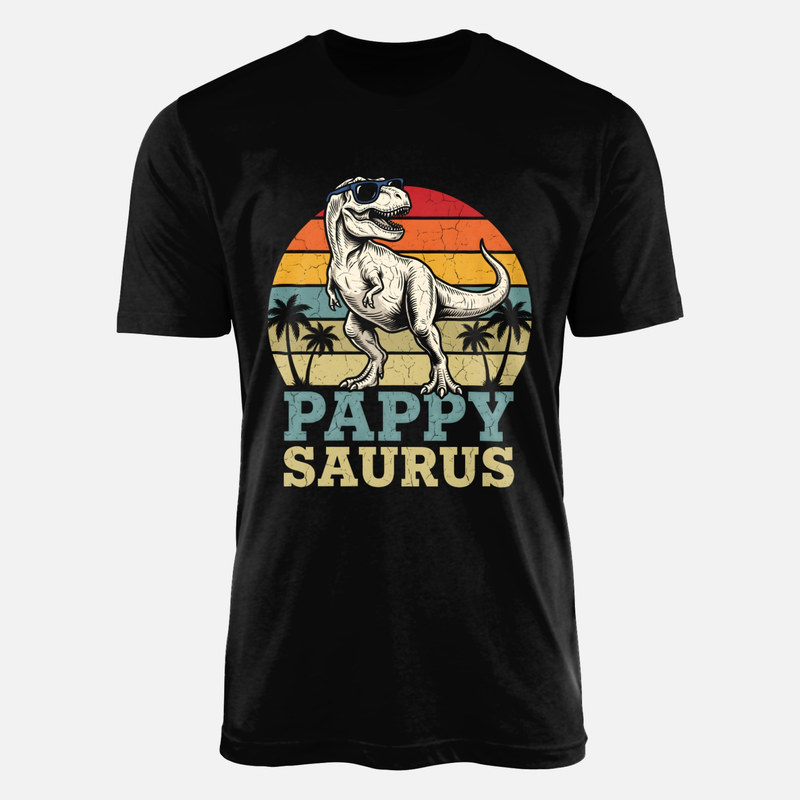 T-shirts: Papy saure T-rex coucher de soleil
