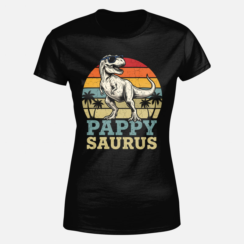 T-shirts: Papy saure T-rex coucher de soleil