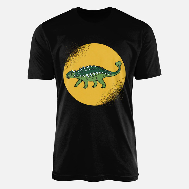 T-shirts: Ankylosaure lune jaune halftone