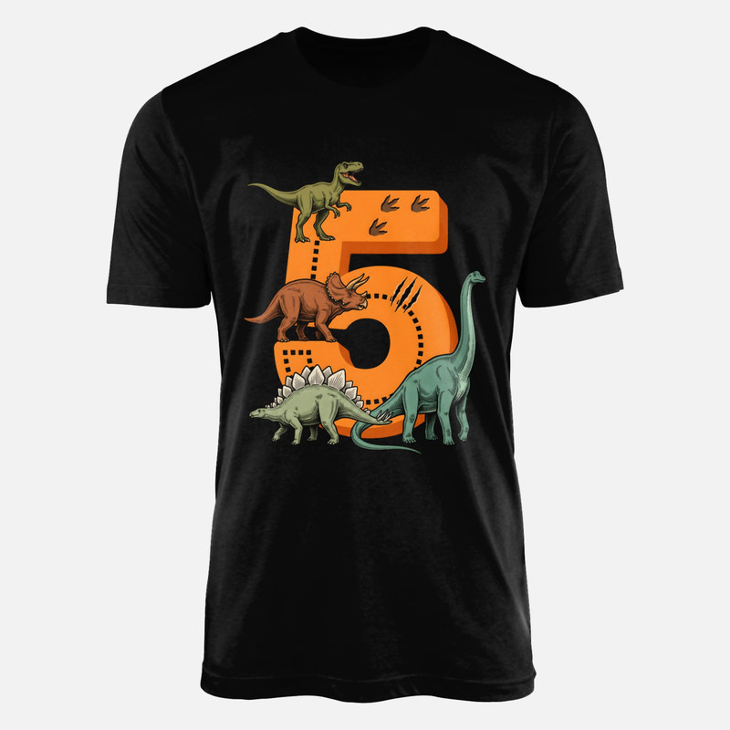 T-shirts: Chiffre 5 et dinosaures