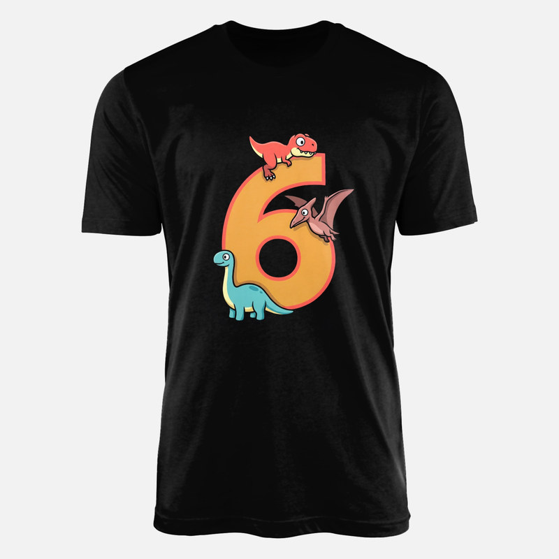 T-shirts: Chiffre 6 dinosaures anniversaire