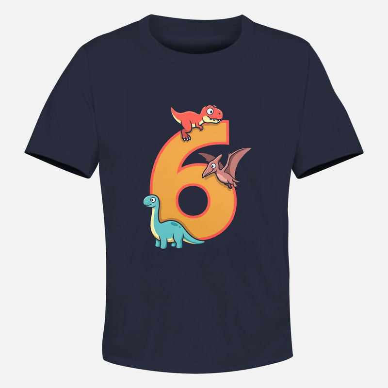 T-shirts: Chiffre 6 dinosaures anniversaire