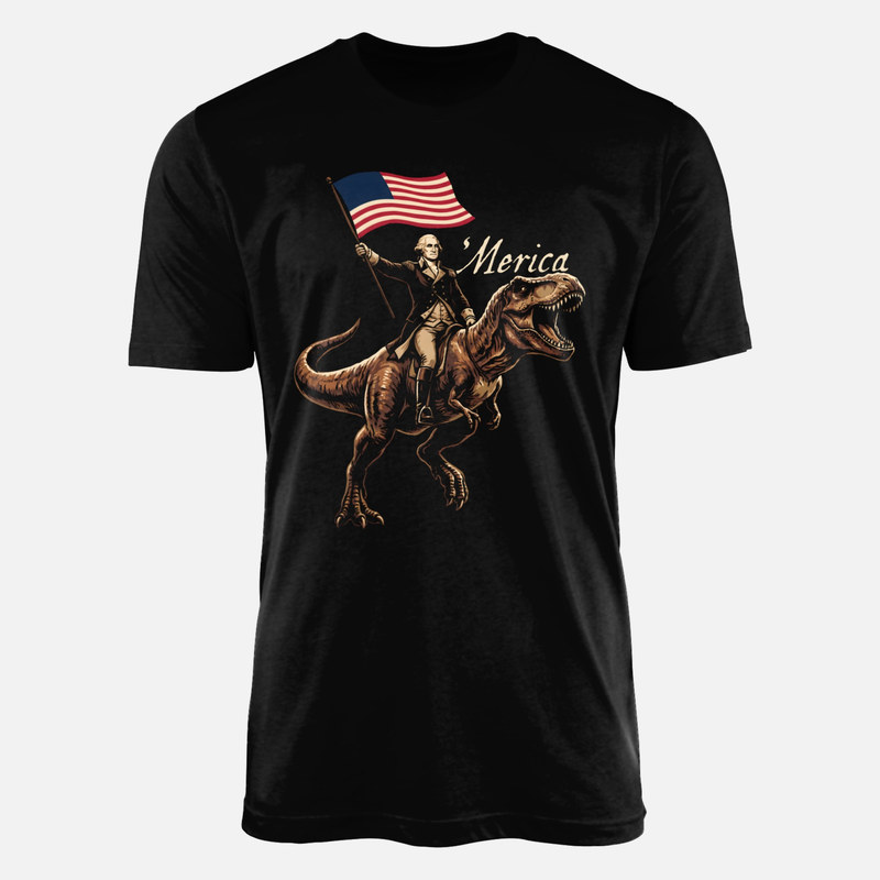 T-shirts: George Washington &agrave; dos de T-Rex 'Merica