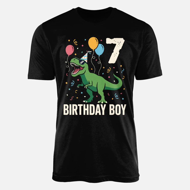 T-shirts: T-Rex anniversaire 7 ans f&ecirc;te