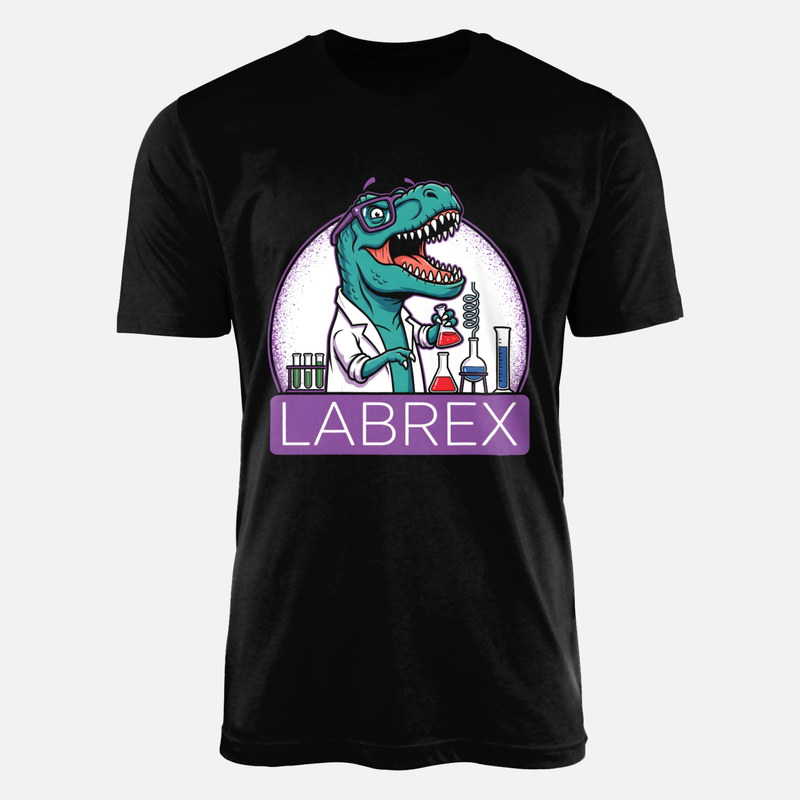 T-shirts: T-Rex scientifique en laboratoire