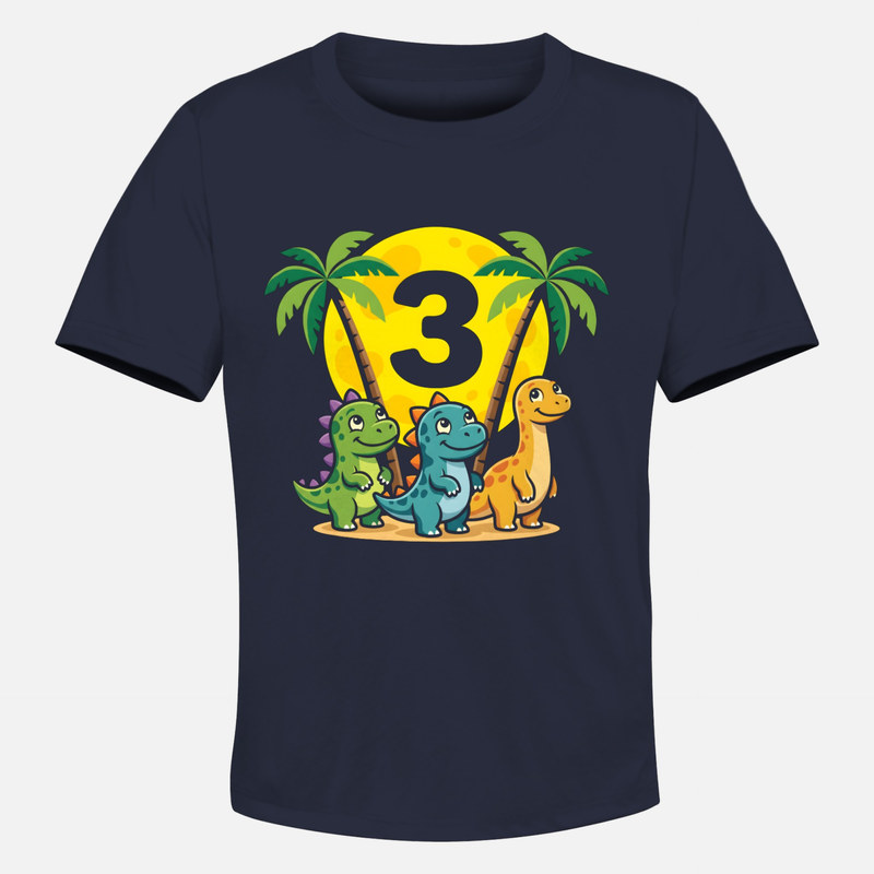 T-shirts: Anniversaire 3 ans b&eacute;b&eacute;s dinosaures
