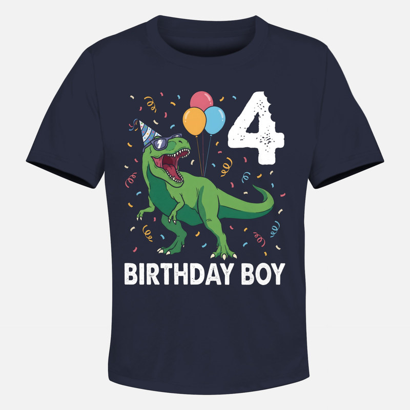 T-shirts: Dinosaure T-rex 4 ans anniversaire gar&ccedil;on