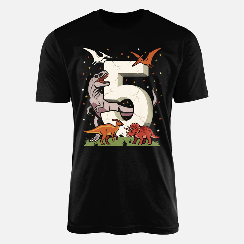 T-shirts: Anniversaire 5 ans dinosaures et T-Rex