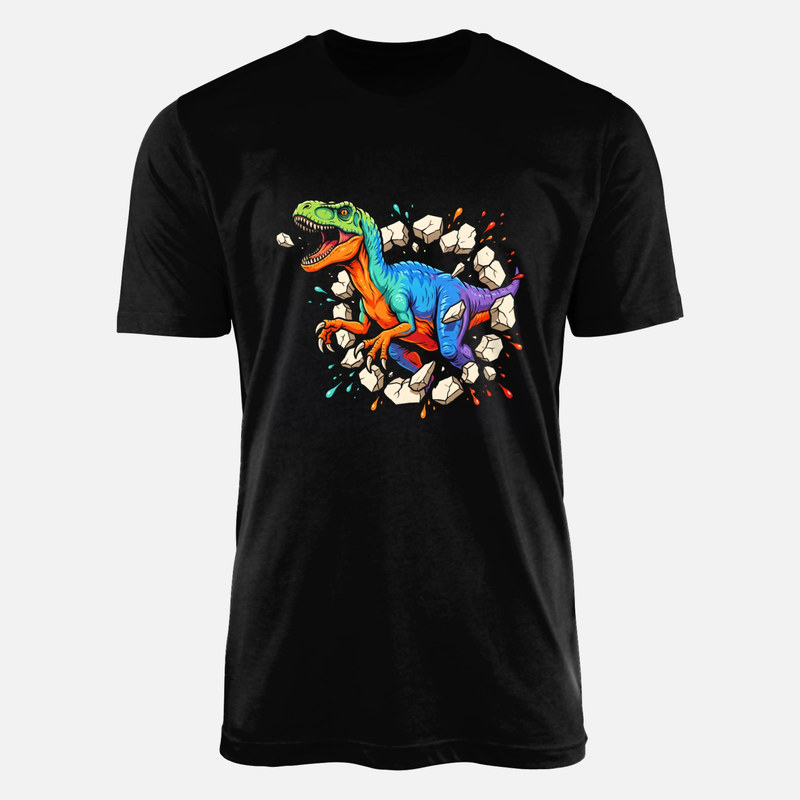 T-shirts: Dinosaure traversant le mur