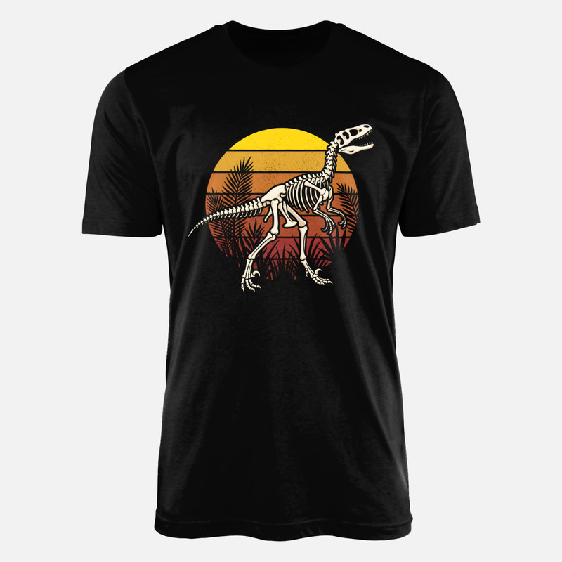 T-shirts: Squelette de v&eacute;lociraptor r&eacute;tro