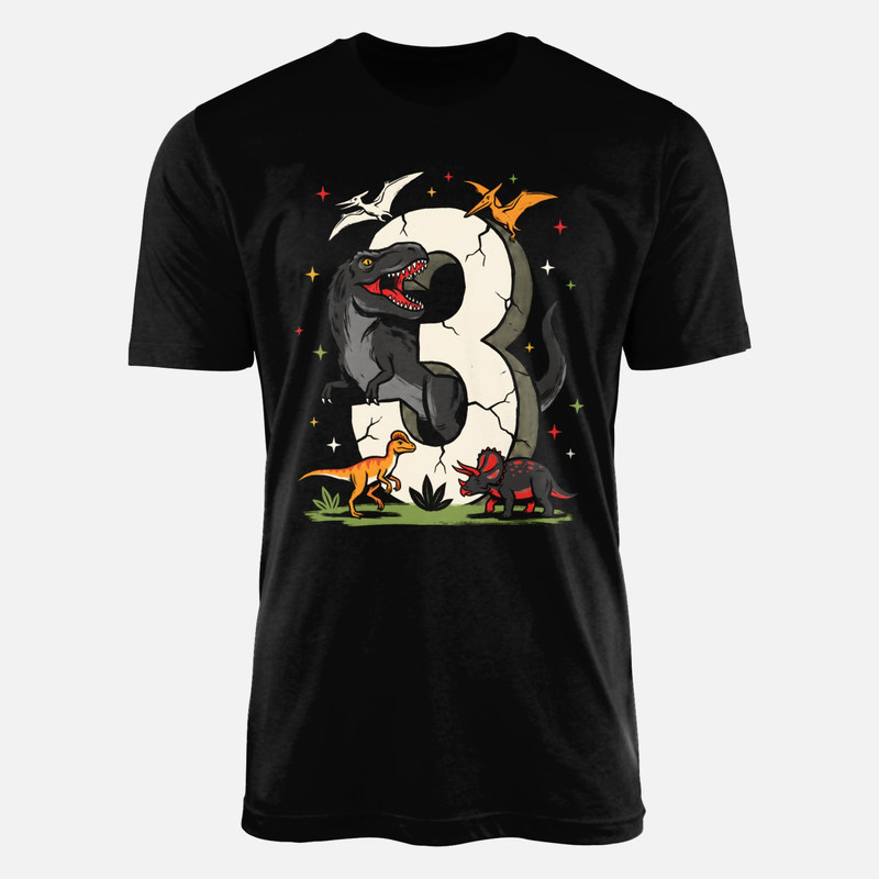 T-shirts: Chiffre 3 dinosaures anniversaire