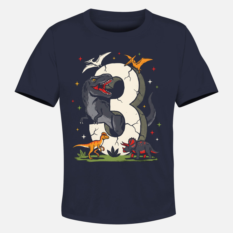 T-shirts: Chiffre 3 dinosaures anniversaire