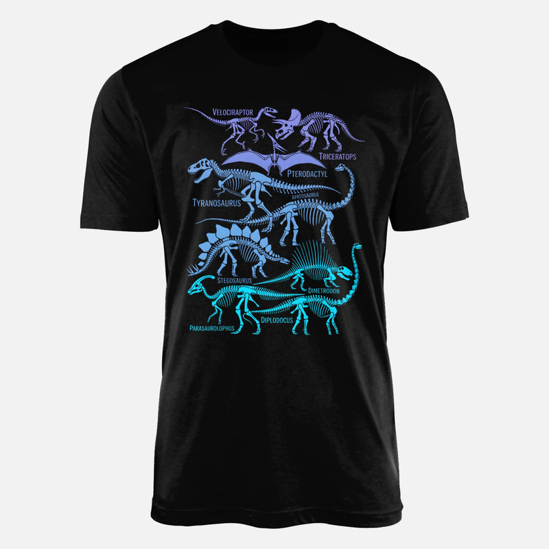 T-shirts: Guide des squelettes de dinosaures