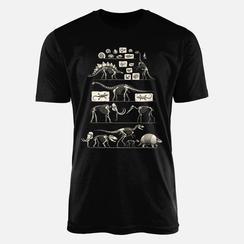 T-shirts: &Eacute;tag&egrave;re de squelettes de dinosaures