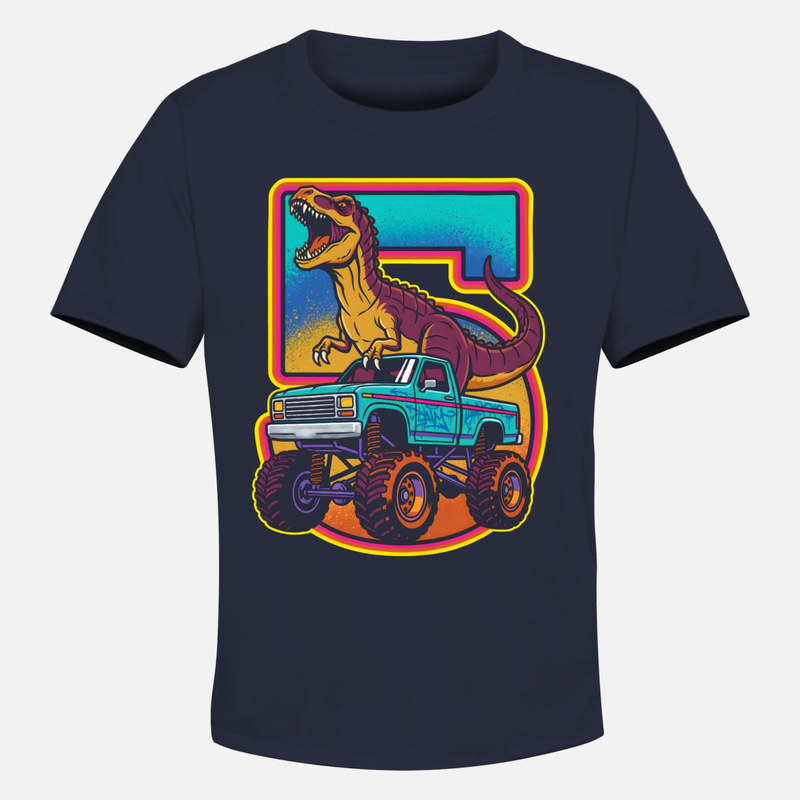 T-shirts: T-Rex monster truck chiffre 5