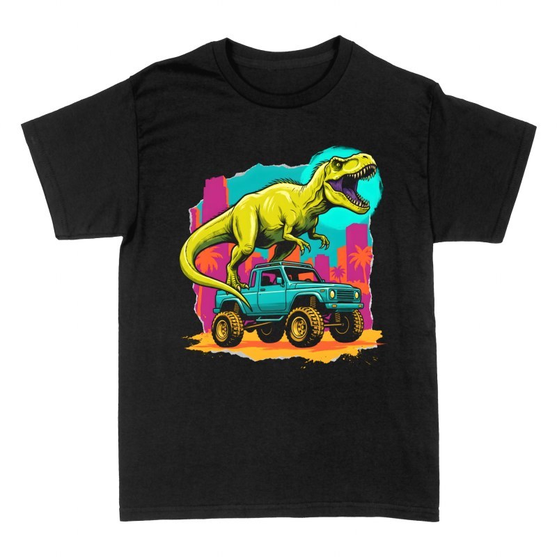 T-shirts: T-rex sur 4x4 tout-terrain