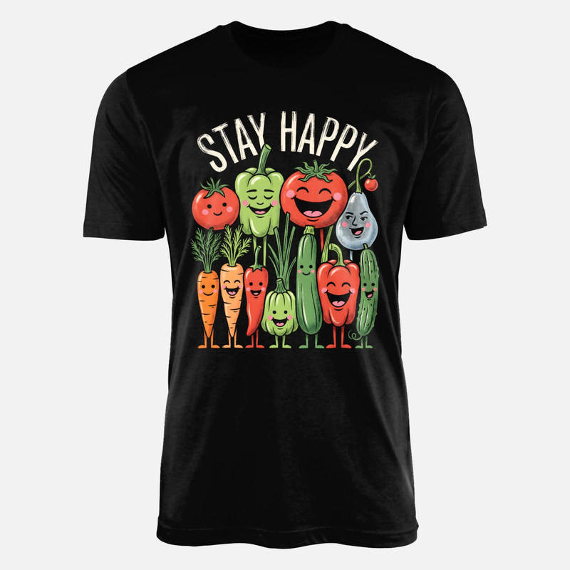 T-shirts: L&eacute;gumes joyeux et souriants