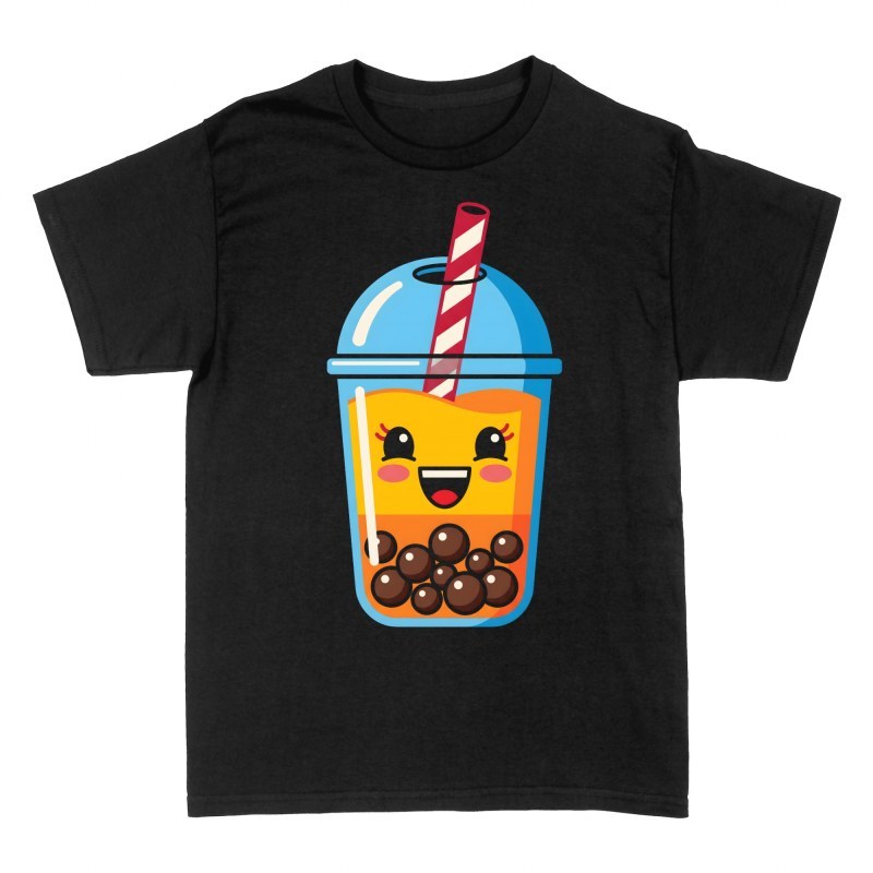 T-shirts: Bubble tea boba kawaii souriant