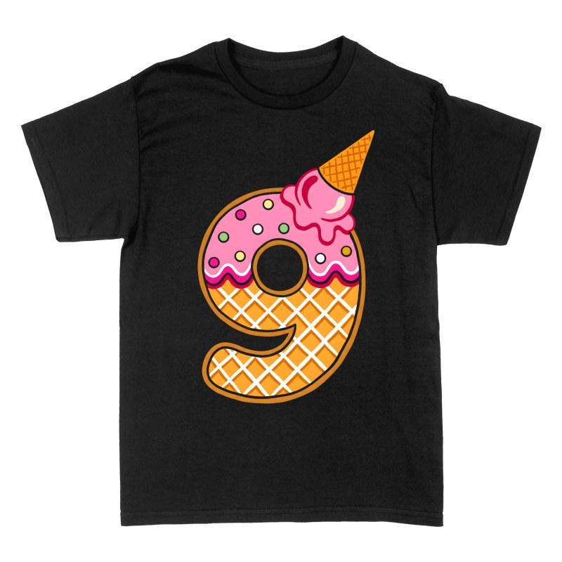 T-shirts: Chiffre 9 glace et donut