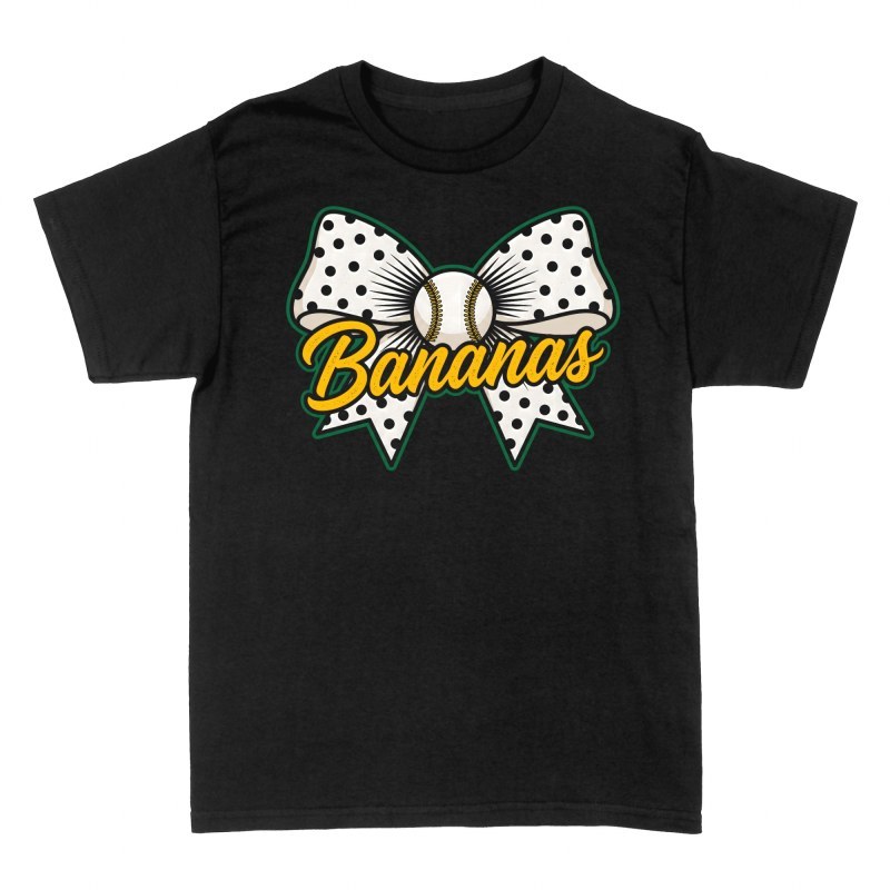 T-shirts: N&oelig;ud de baseball et texte Bananas