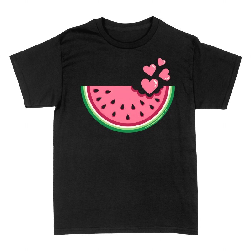 T-shirts: Past&egrave;que croqu&eacute;e et c&oelig;urs roses
