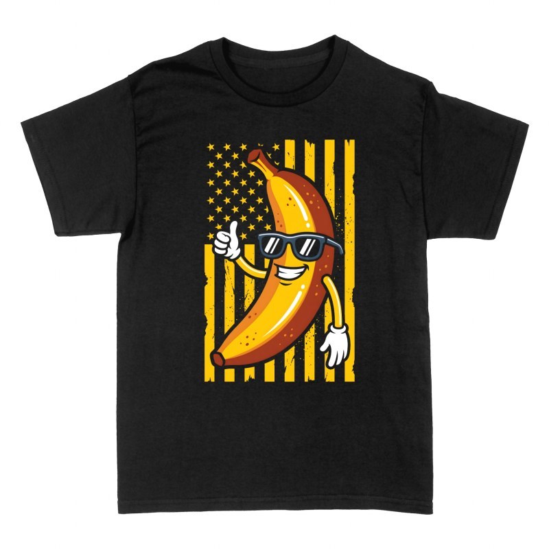 T-shirts: Banane avec lunettes et drapeau am&eacute;ricain